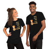 Keep Calm and Love Cats Quote Unisex T-Shirt Tee, Tees, $ 30.44, A Moment Of Now™
